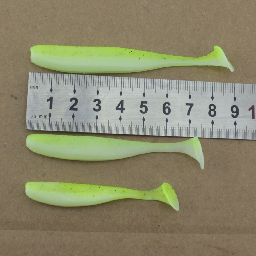 10-Pack FishSmasher Shad Paddle Tail Soft Lures – 5cm, 7cm, 9cm – Gold